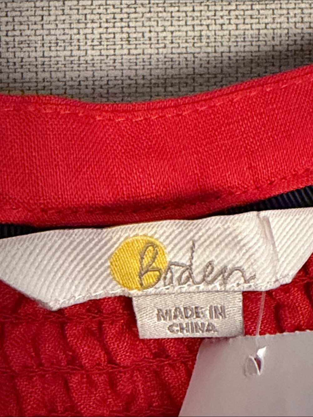 Boden linen Bright Red Button-Front Puff Sleeve Blouse - Picture 2 of 5